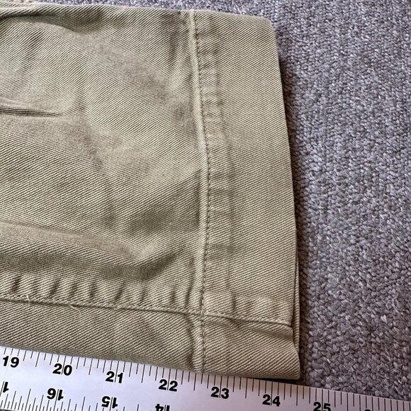 Quince Womens Organic Stretch Cotton Twill Wide-Leg Crop Pant, Olive Khaki Sz 26 - Picture 4 of 6